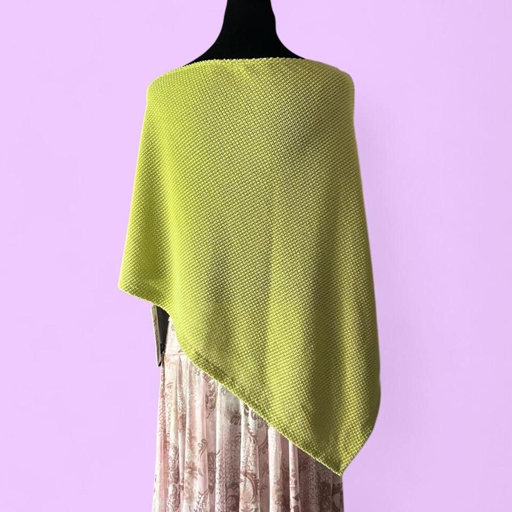 Good Days Project Lime Green Textured Knit Poncho NWT Asymmetrical Top
